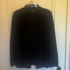 Eileen Fischer Black Wool Lightweight Cardigan Sweater